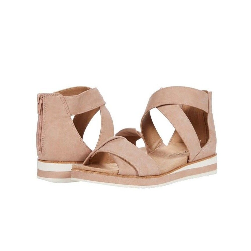Life Stride Womens 9 W Blush Zoom Strappy Wedge Sandals NIB GP5